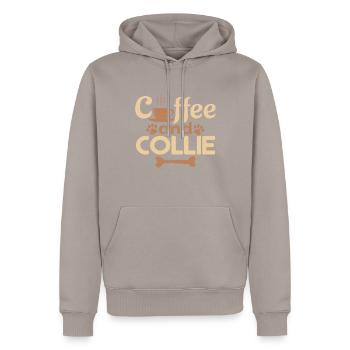 Amoureux des animaux de compagnie Coffe et Collie - Sweat à capuche Premium bio Homme - taupe - Devant - Nico (187cm)
