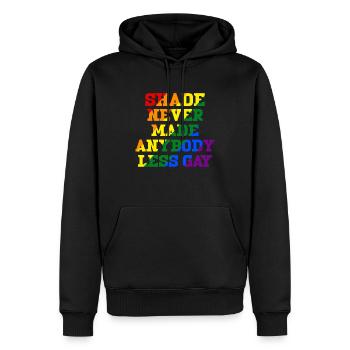 L'ombre n'a jamais rendu quelqu'un moins gay - Sweat à capuche Premium bio Homme - noir - Devant - Nico (187cm)