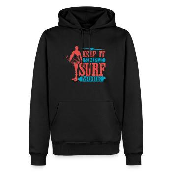 HALTEN SIE ES EINFACH SURFEN MEHR - Männer Premium Bio Hoodie - Schwarz - Vorne - Nico (187cm)