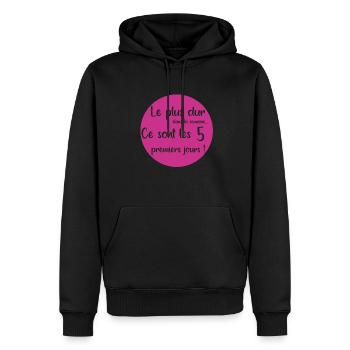 Le plus dur c'est les 5 premiers jours - Sweat à capuche Premium bio Homme - noir - Devant - Nico (187cm)