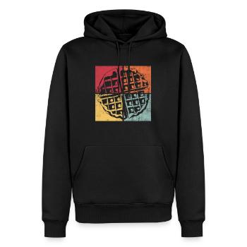 Gourmet-Hobbykoch im Waffeldesign im Retro-Design - Männer Premium Bio Hoodie - Schwarz - Vorne - Nico (187cm)