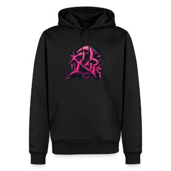 Jakobsstraßen - Männer Premium Bio Hoodie - Schwarz - Vorne - Nico (187cm)