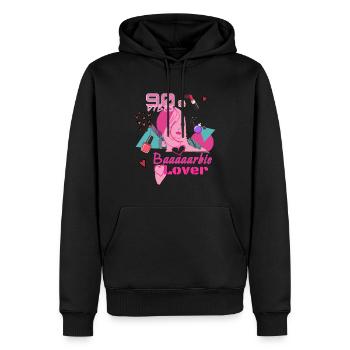 Rétro, années 90, 90, amoureux, Baaarbie - Sweat à capuche Premium bio Homme - noir - Devant - Nico (187cm)