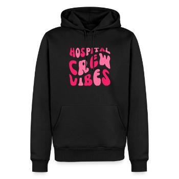 Hospital Crew Vibes Pink Rose Lady Style Nurses - Sweat à capuche Premium bio Homme - noir - Devant - Nico (187cm)