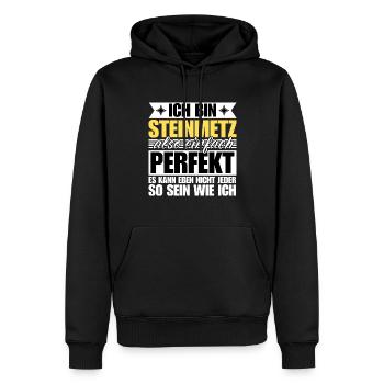 Perfekter Steinmetz - Männer Premium Bio Hoodie - Schwarz - Vorne - Nico (187cm)