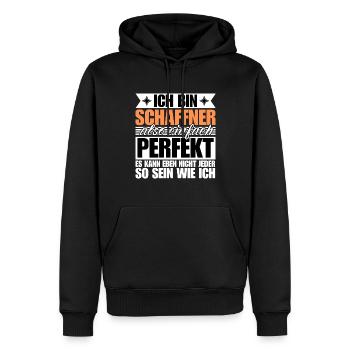 Perfekter Schaffner - Männer Premium Bio Hoodie - Schwarz - Vorne - Nico (187cm)