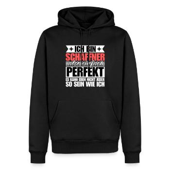 Perfekter Schaffner - Männer Premium Bio Hoodie - Schwarz - Vorne - Nico (187cm)