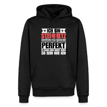 Perfekter Steinmetz - Männer Premium Bio Hoodie - Schwarz - Vorne - Nico (187cm)