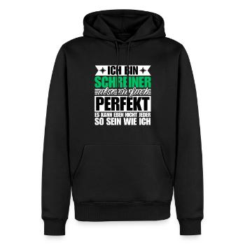 Perfekter Schreiner - Männer Premium Bio Hoodie - Schwarz - Vorne - Nico (187cm)