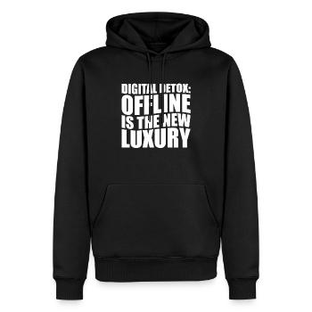 Digital Detox: Offline is the new luxury. Funny - Men’s Premium Organic Hoodie - black - Front - Nico (187cm)