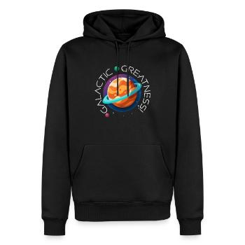 Galactic greatness! - Men’s Premium Organic Hoodie - black - Front - Nico (187cm)