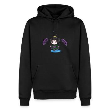 Poupée Kokeshi avec parapluies - Sweat à capuche Premium bio Homme - noir - Devant - Nico (187cm)