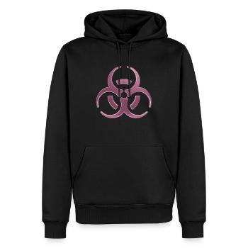 Warning design for biohazard symbols - Men’s Premium Organic Hoodie - black - Front - Nico (187cm)