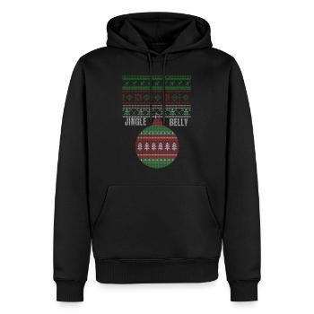 Jingle Belly - Weihnachten - Geschenk Ugly Sweater - Männer Premium Bio Hoodie - Schwarz - Vorne - Nico (187cm)