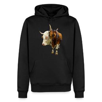 viande de vache vache boeuf d'un animal - Sweat à capuche Premium bio Homme - noir - Devant - Nico (187cm)
