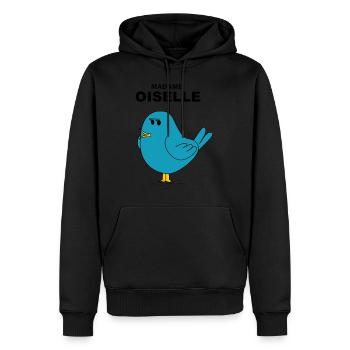 Mrs. Oiselle - Men’s Premium Organic Hoodie - black - Front - Nico (187cm)