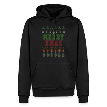 Joyeux Noël - Noël laid chandail de Noël - Sweat à capuche Premium bio Homme - noir - Devant - Nico (187cm)