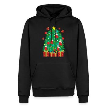 arbre de Noël - Sapin - Noël - cadeau - Sweat à capuche Premium bio Homme - noir - Devant - Nico (187cm)