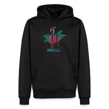 Flamingo Flamenco cadeau de Noël Ugly Sweate - Sweat à capuche Premium bio Homme - noir - Devant - Nico (187cm)