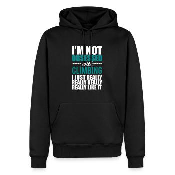 Geschenk Kletterer - klettern Bouldern Boulder - Männer Premium Bio Hoodie - Schwarz - Vorne - Nico (187cm)