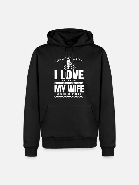 Gift man friend mountain biker mountain bike - Men’s Premium Organic Hoodie - black