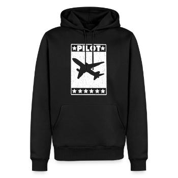 Cadeau pilote avion avion pilote jet - Sweat à capuche Premium bio Homme - noir - Devant - Nico (187cm)