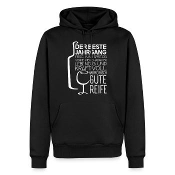 Alter Jahrgang - Männer Premium Bio Hoodie - Schwarz - Vorne - Nico (187cm)