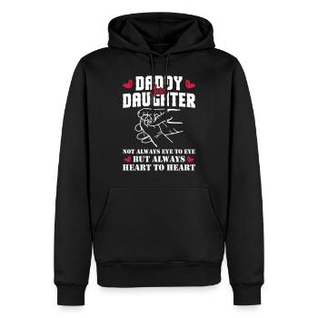 Daddy And Daughter Always Heart To Heart - Männer Premium Bio Hoodie - Schwarz - Vorne - Nico (187cm)