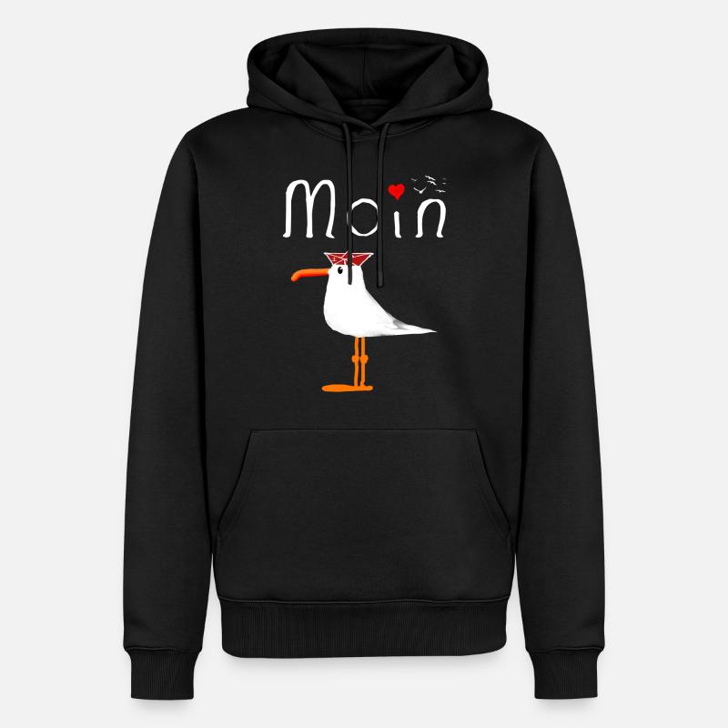 Moin Möwe Seemann Unisex Geschenkidee Geschenk - Männer Premium Bio Hoodie - Schwarz