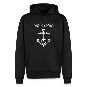 Moin Anker Vintage Retro Style Herrz Norden - Männer Premium Bio Hoodie - Schwarz - Vorne - Nico (187cm)
