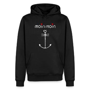 Moin Moin - Sweat à capuche Premium bio Homme - noir - Devant - Nico (187cm)