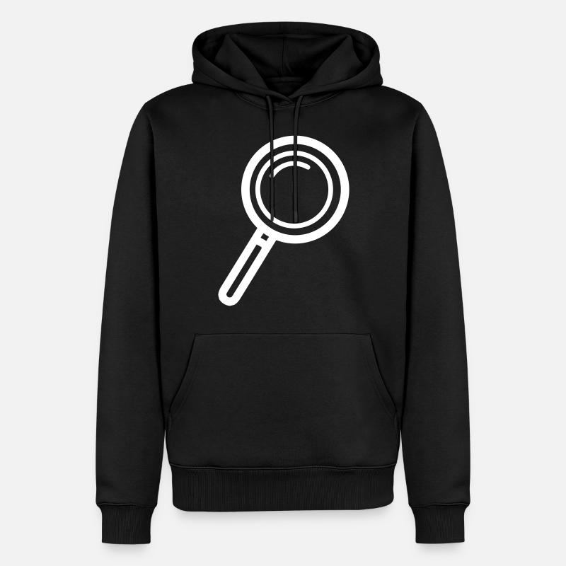 Icône de loupe - Sweat à capuche Premium bio Homme - noir