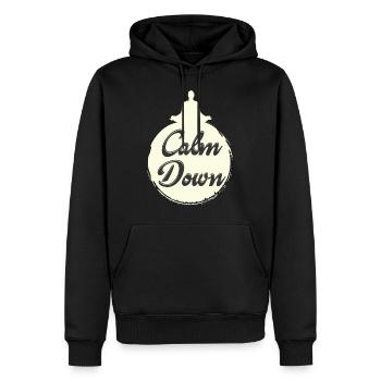 Relaxation and relaxation. Just Calm Down - Men’s Premium Organic Hoodie - black - Front - Nico (187cm)