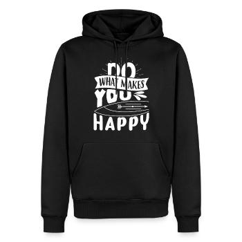 Faites ce qui vous rend heureux - Sweat à capuche Premium bio Homme - noir - Devant - Nico (187cm)