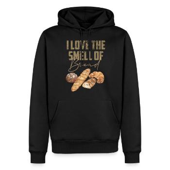 Cuisson du pain J’aime l’odeur de l’amateur de pain frais - Sweat à capuche Premium bio Homme - noir - Devant - Nico (187cm)