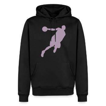 Silhouette de basketteur, design sportif dynamique - Sweat à capuche Premium bio Homme - noir - Devant - Nico (187cm)