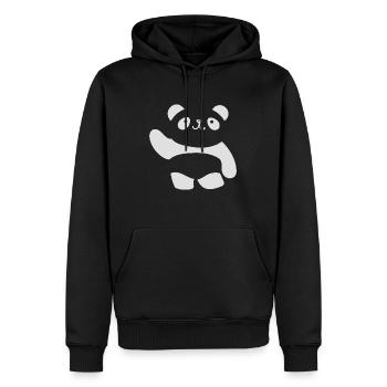 Illustration de croquis de panda, animal animalier - Sweat à capuche Premium bio Homme - noir - Devant - Nico (187cm)