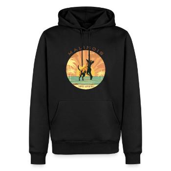 Berger Belge - Été - Sweat à capuche Premium bio Homme - noir - Devant - Nico (187cm)