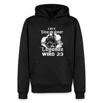 Eisenbahner Eisenbahn 23 Geburtstag Beruf Spruch - Männer Premium Bio Hoodie - Schwarz - Vorne - Nico (187cm)