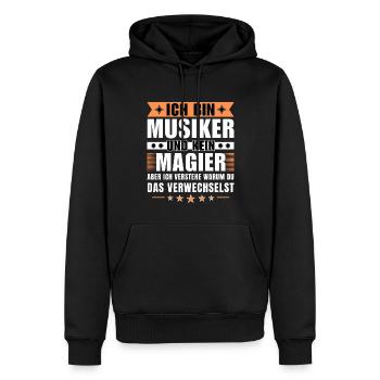 Ich bin Musiker und kein Magier - Männer Premium Bio Hoodie - Schwarz - Vorne - Nico (187cm)