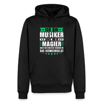 Ich bin Musiker und kein Magier - Männer Premium Bio Hoodie - Schwarz - Vorne - Nico (187cm)