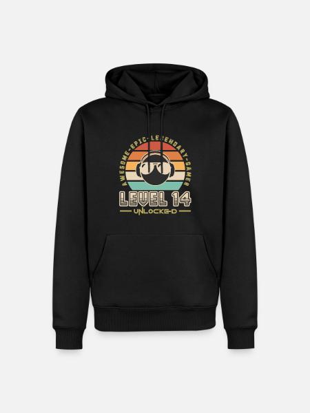 Level 14 - Men’s Premium Organic Hoodie - black