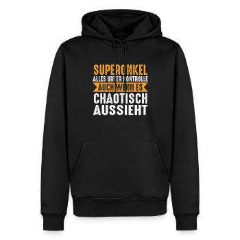 Uncle - Men’s Premium Organic Hoodie - black - Front - Nico (187cm)