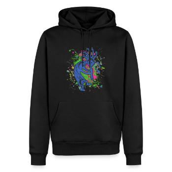 Native Americans Kokopelli - Colorfully Splashes 1 - Männer Premium Bio Hoodie - Schwarz - Vorne - Nico (187cm)