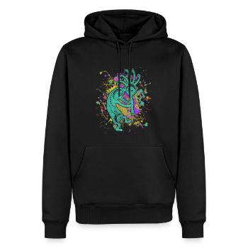 Native Americans Kokopelli - Colorfully Splashes 2 - Männer Premium Bio Hoodie - Schwarz - Vorne - Nico (187cm)