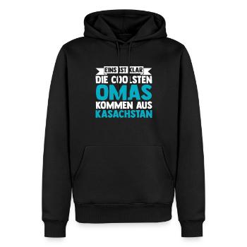 Kasachen Oma Großmutter Kasachstan - Männer Premium Bio Hoodie - Schwarz - Vorne - Nico (187cm)