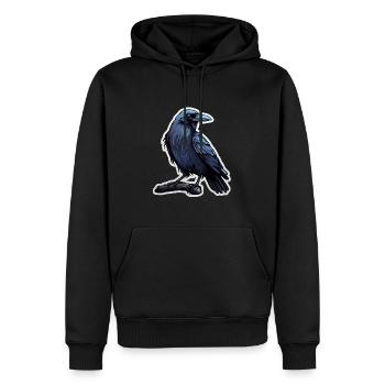 Krähe Rabe - Männer Premium Bio Hoodie - Schwarz - Vorne - Nico (187cm)
