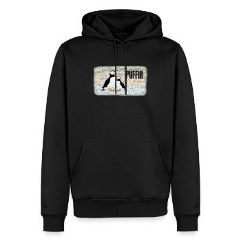 Puffin couple - Plongeurs de perroquets Couple Shirt - Sweat à capuche Premium bio Homme - noir - Devant - Nico (187cm)