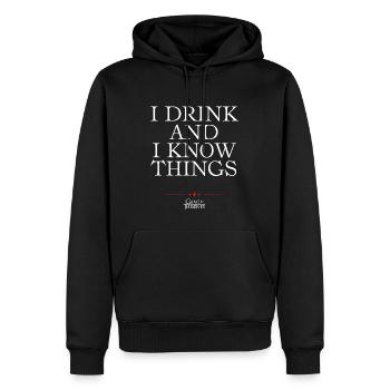Game Of Thrones Tyrion I Drink And I Know Things - Men’s Premium Organic Hoodie - black - Front - Nico (187cm)