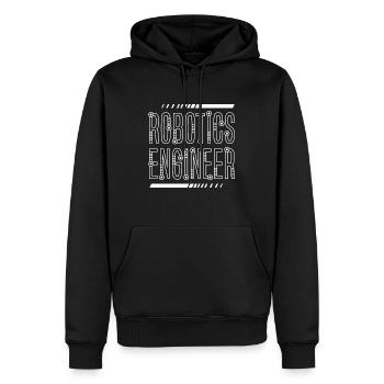 Ingénieur robotique, dicton ironique : mécanique - Sweat à capuche Premium bio Homme - noir - Devant - Nico (187cm)